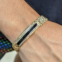 Pulsera Tipo Rolex Onyx y Brillantes