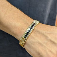 Pulsera Tipo Rolex Onyx y Brillantes