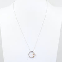 Circle Heart 2 Tone Pendant + Chain