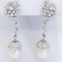 Aretes de Perlas y Brillantes