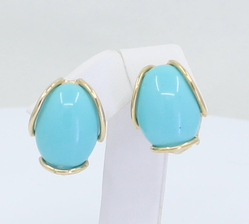 Aretes Turquesas 14kt