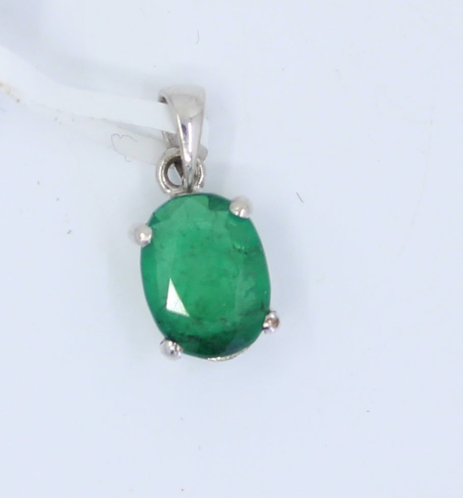 Charm Esmeralda Oro blanco