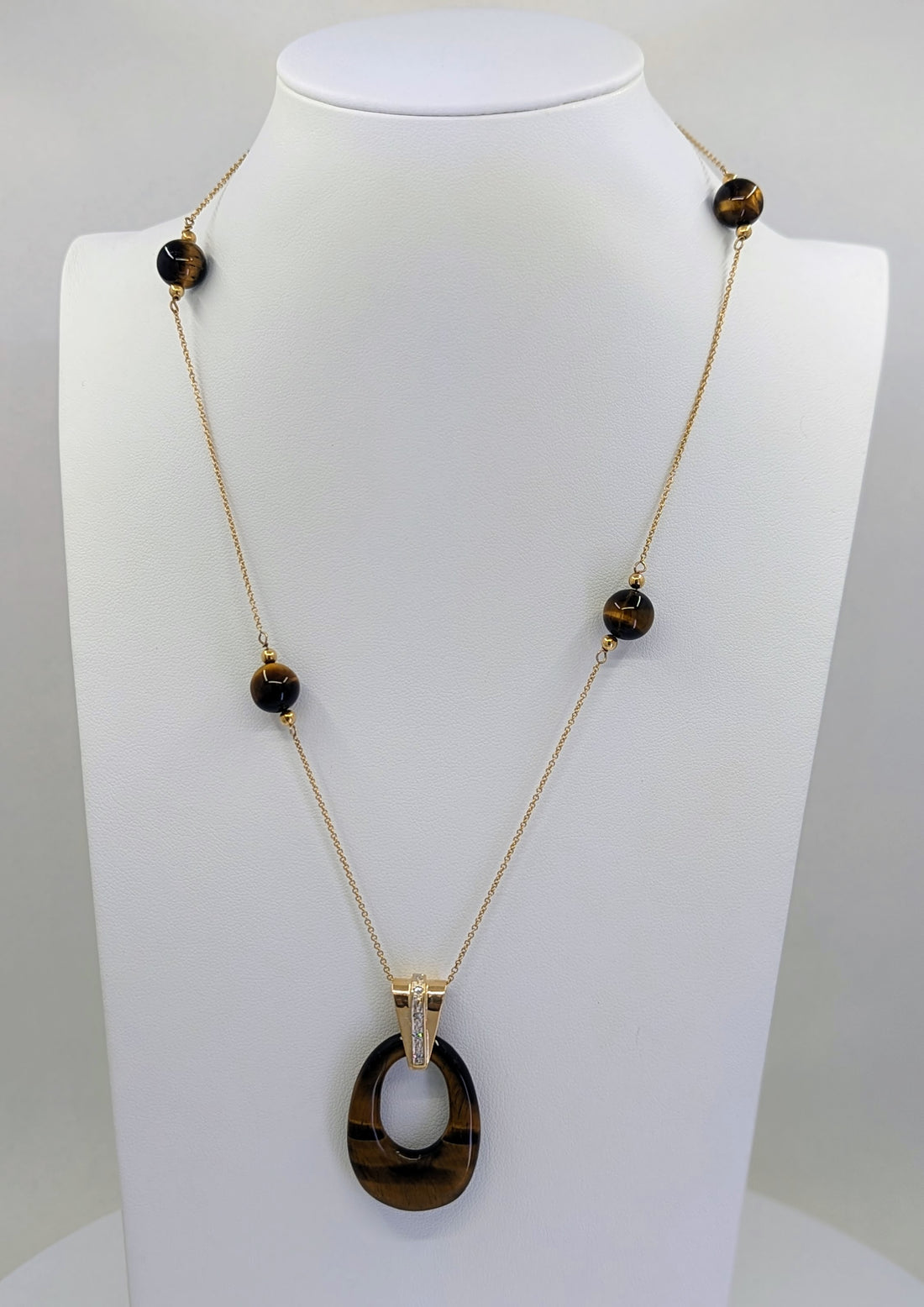 Collar con Pendant Ojo de Tigre 14kt