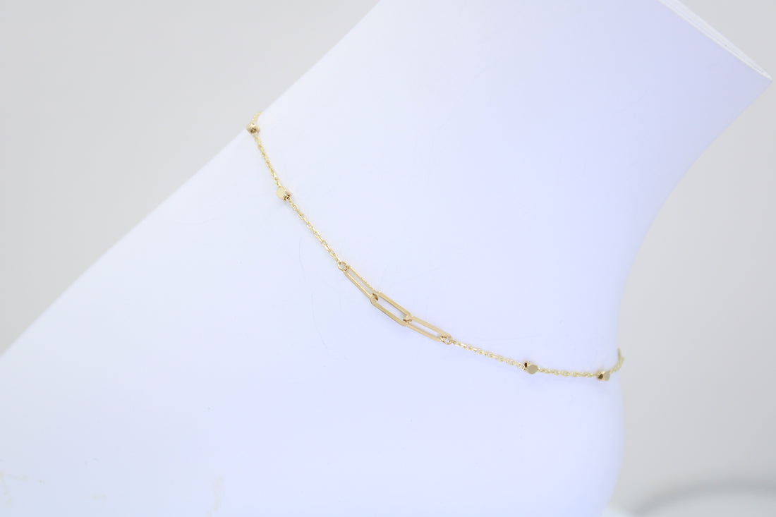 Tobillera Fancy Paperclip and Square