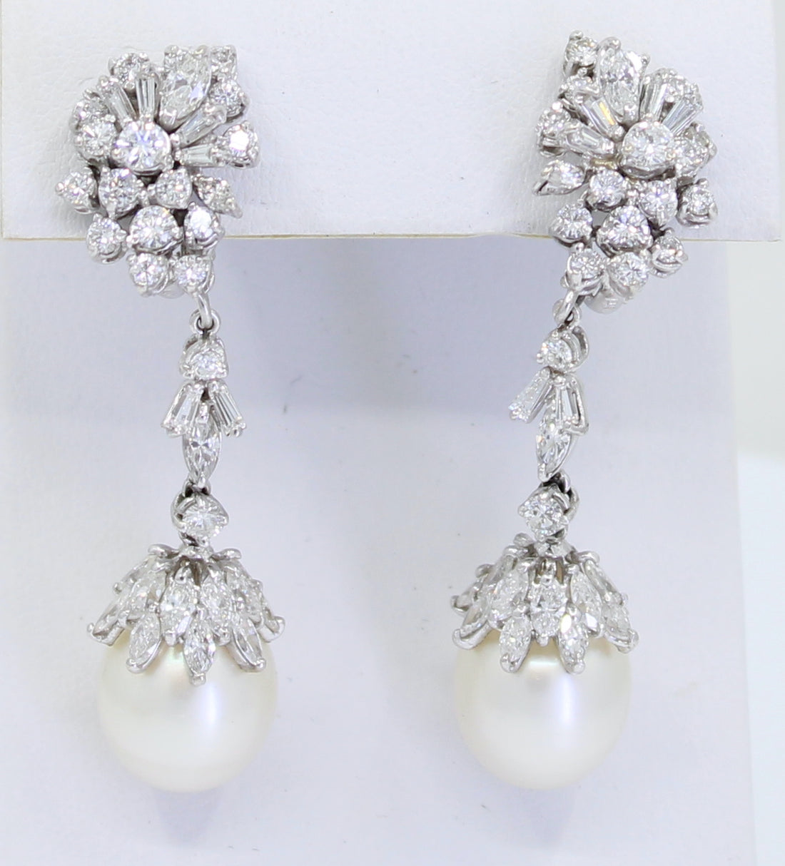 Aretes de Perlas y Brillantes