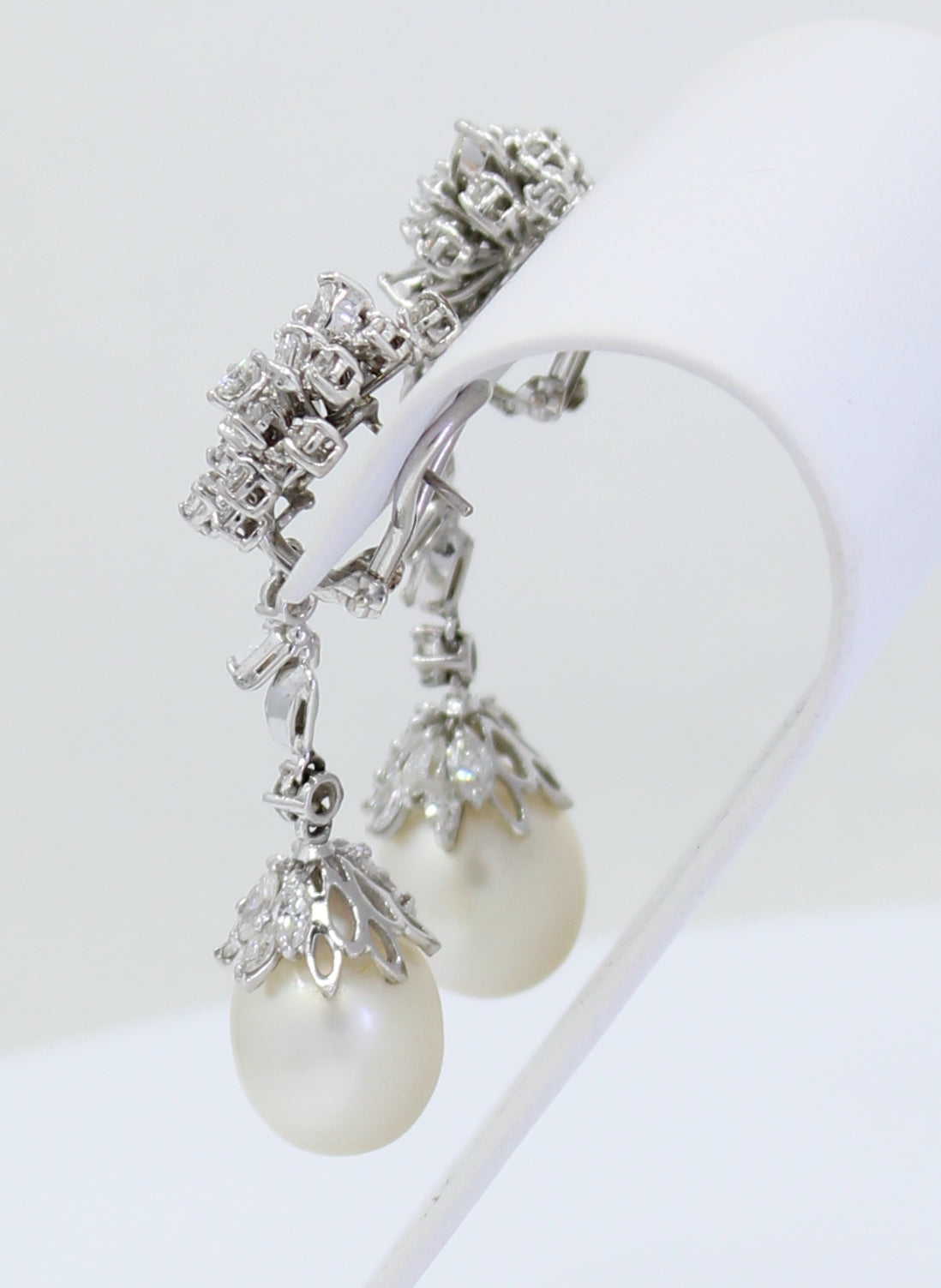 Aretes de Perlas y Brillantes