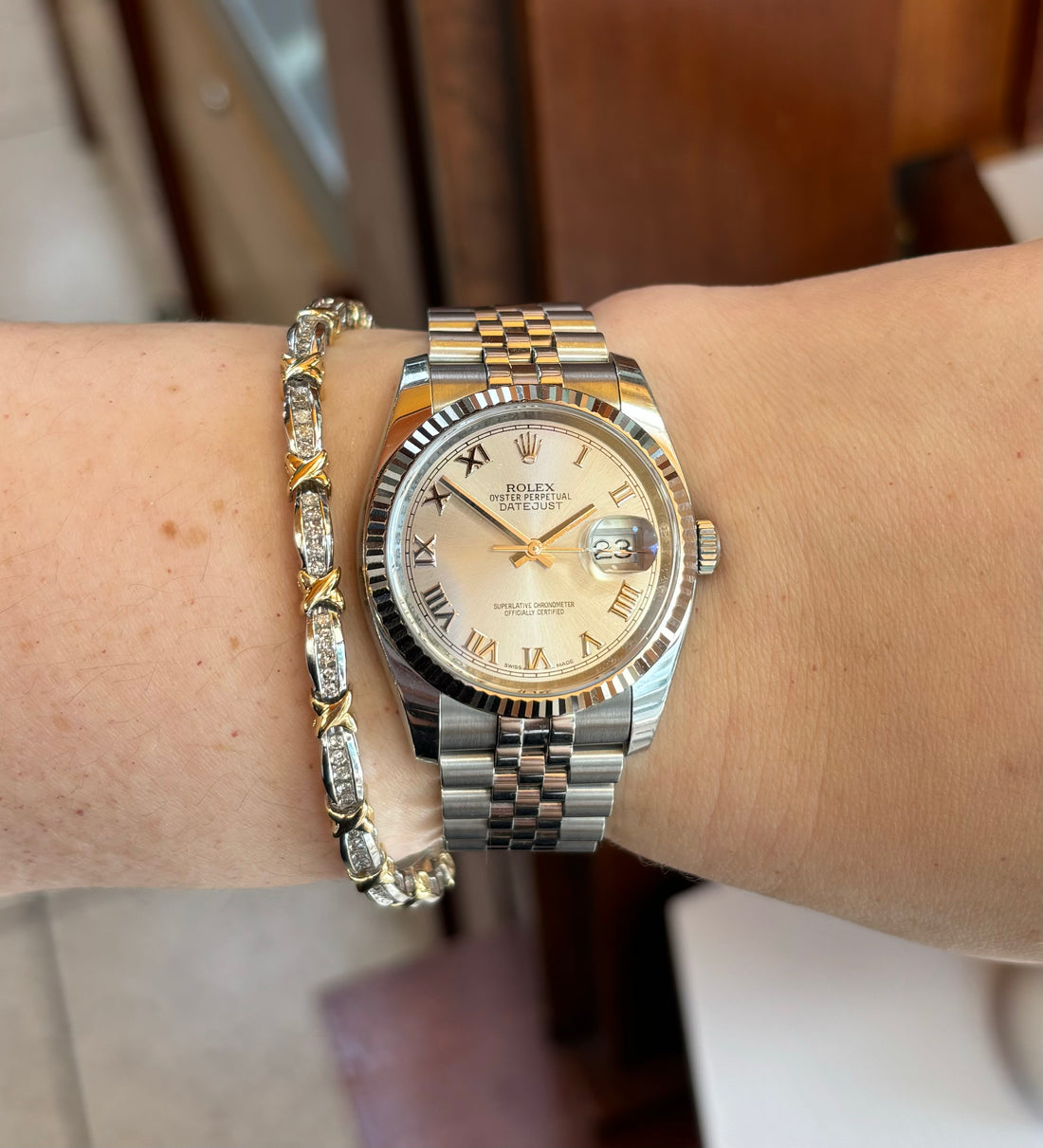 Gold X Tennis Bracelet