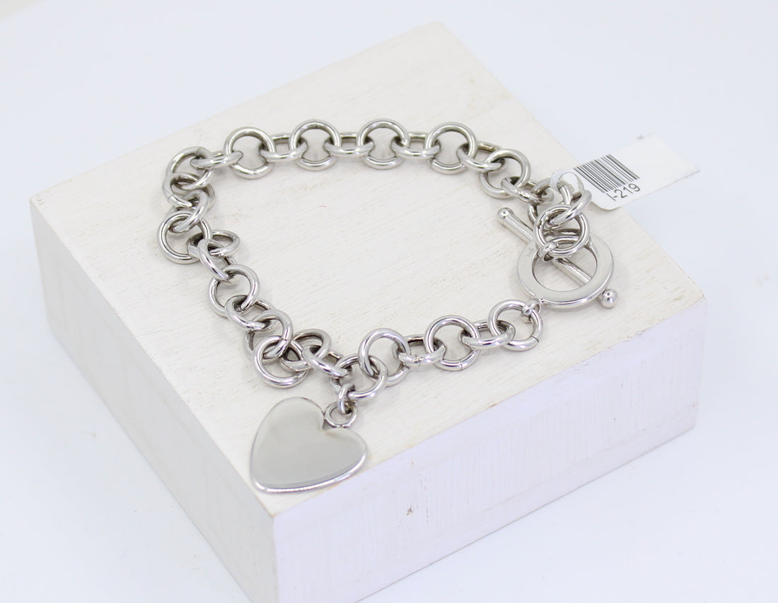 Pulsera Oro Corazon Blanco