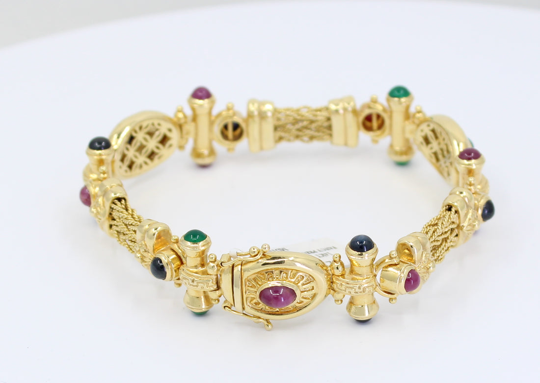 Pulsera en Oro con Piedras en Cabuchon