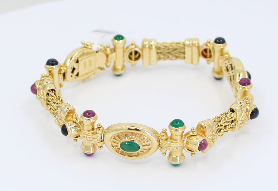 Pulsera en Oro con Piedras en Cabuchon