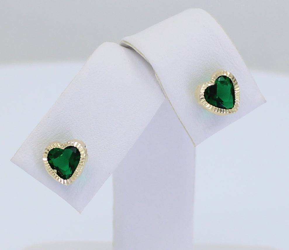 Aretes de Niña 14kt Cuarzo Verde