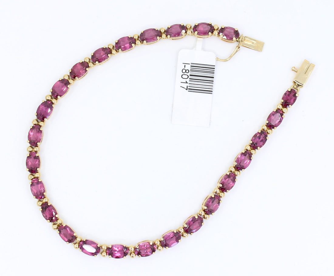 PULSERA CUARZO VIOLETA 14KT