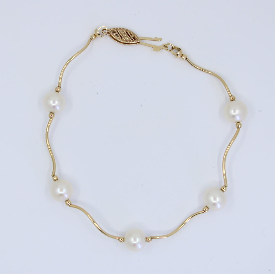 Pulsera Vintage de Links y Perlas