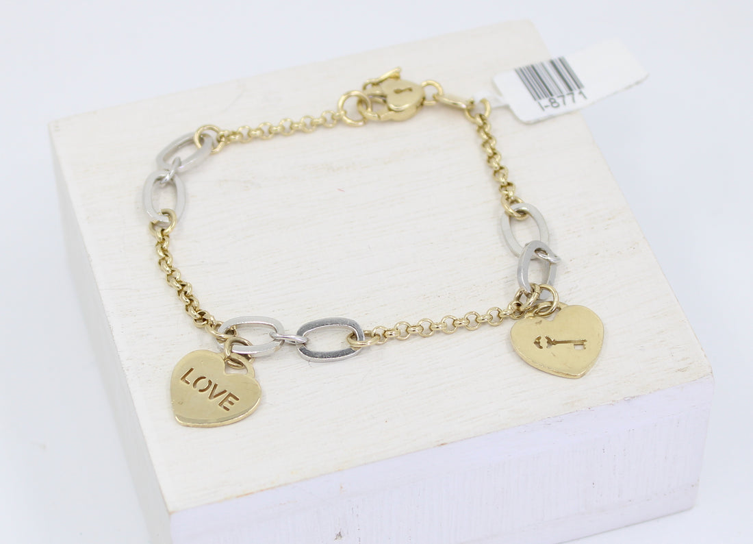 Pulsera Love Key Dos Tonos