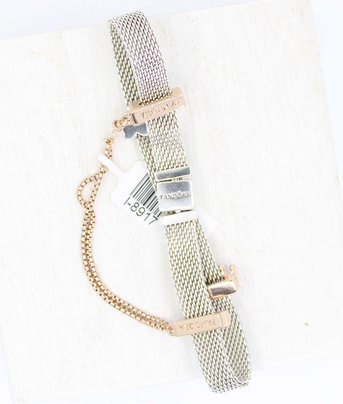 Pandora Mesh & Rose Gold Dangle Charm