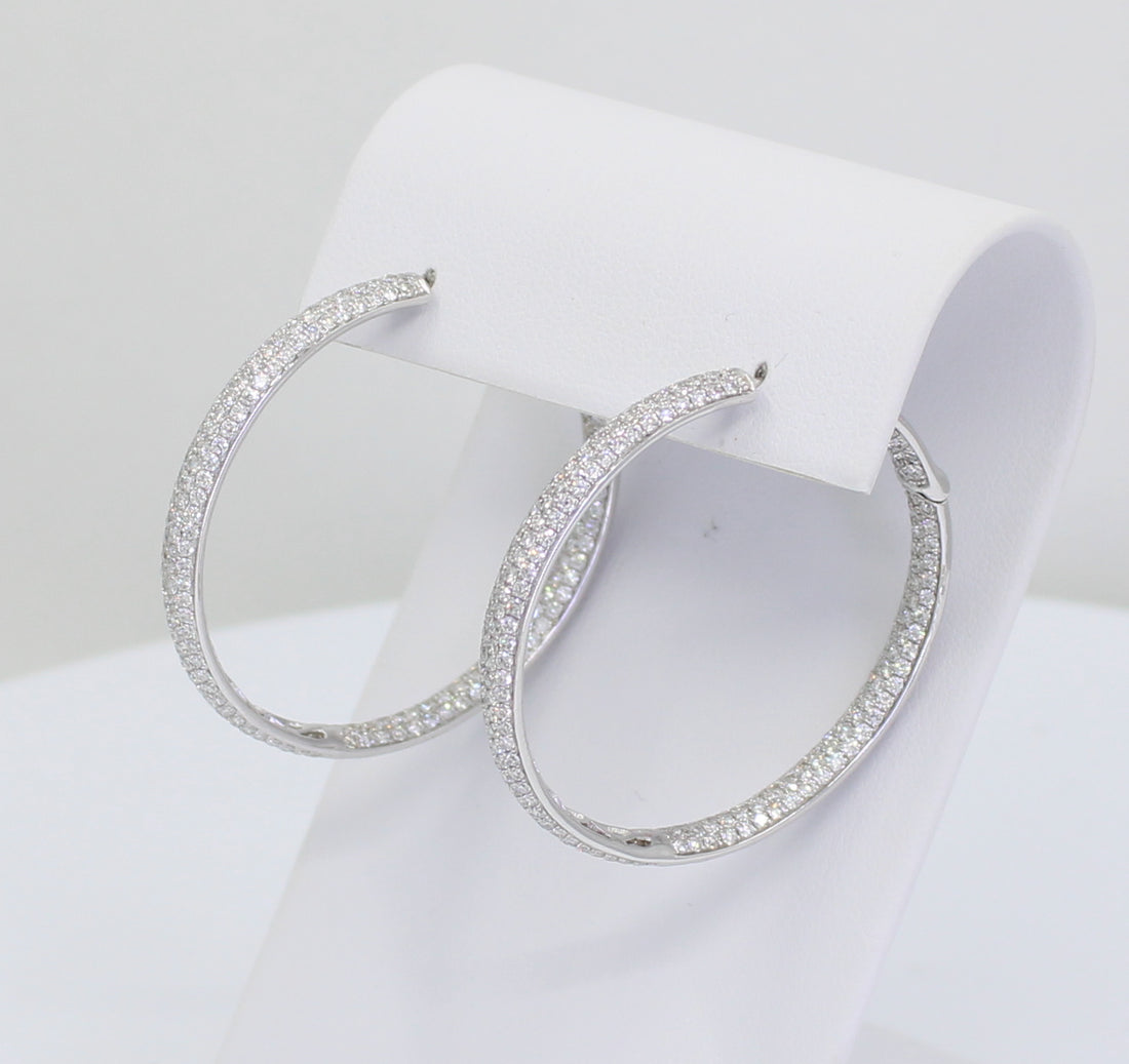 Pave Diamond Hoops