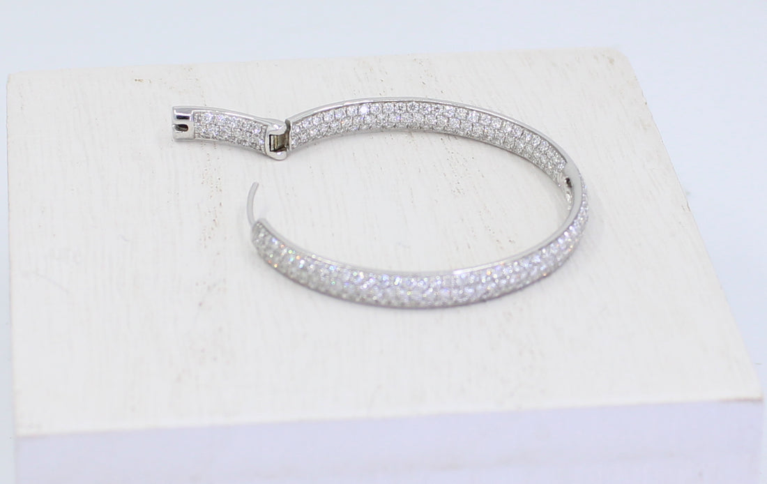 Pave Diamond Hoops
